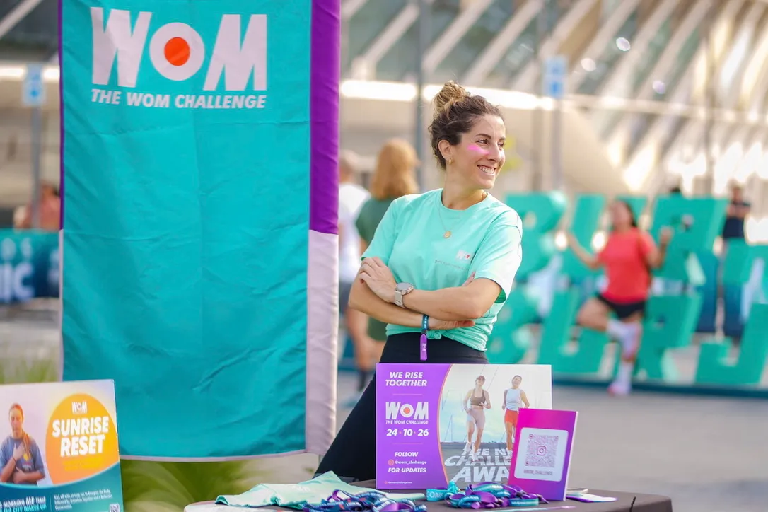 Coralie Mouniau, fondatrice, sur le village d'une édition WOM.